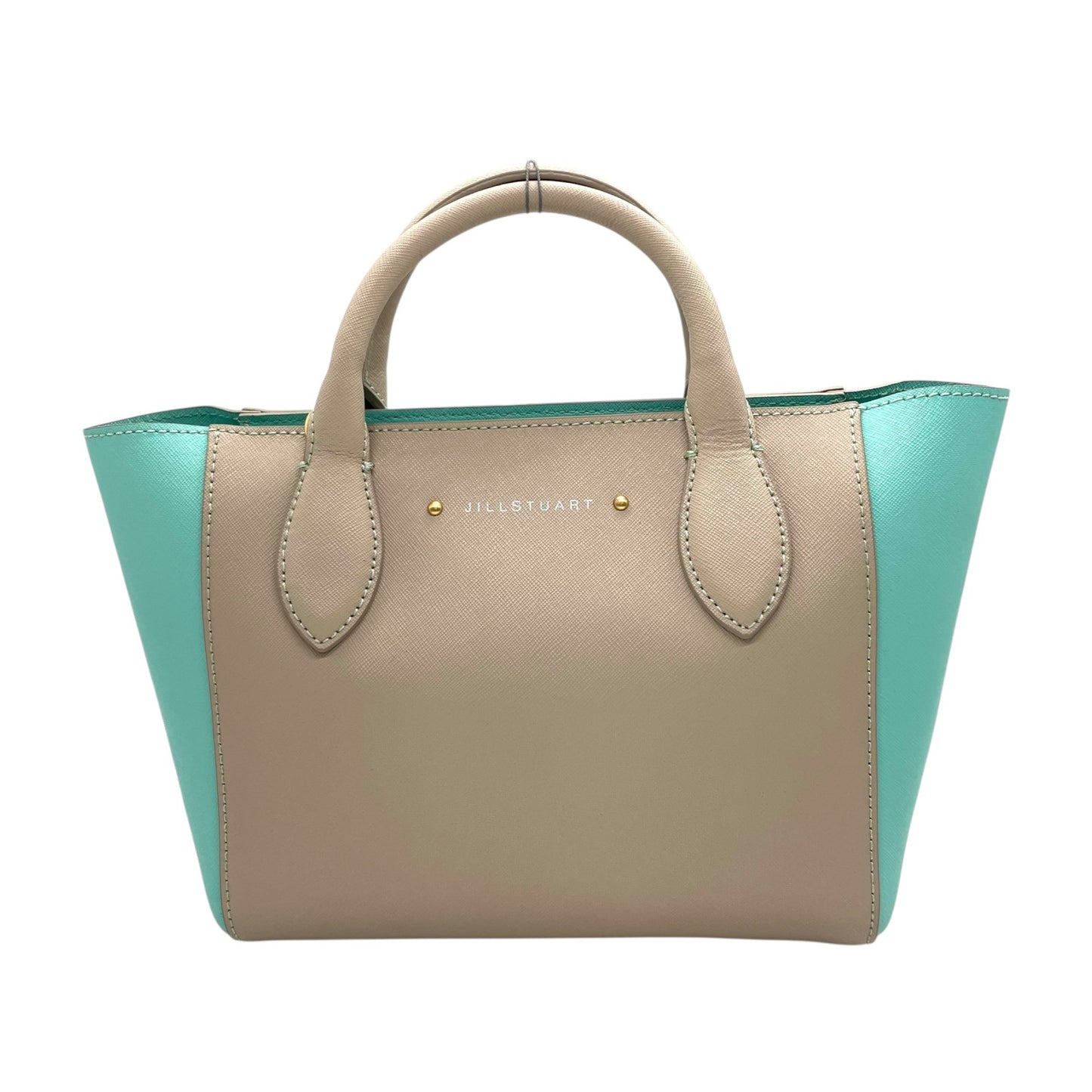 美品 ジルスチュアート JILLSTUART トートバッグ ショルダーバッグ 肩掛け 2WAY バイカラー ゴールド ポーチ付き ベージュ×ミントグリーン D2