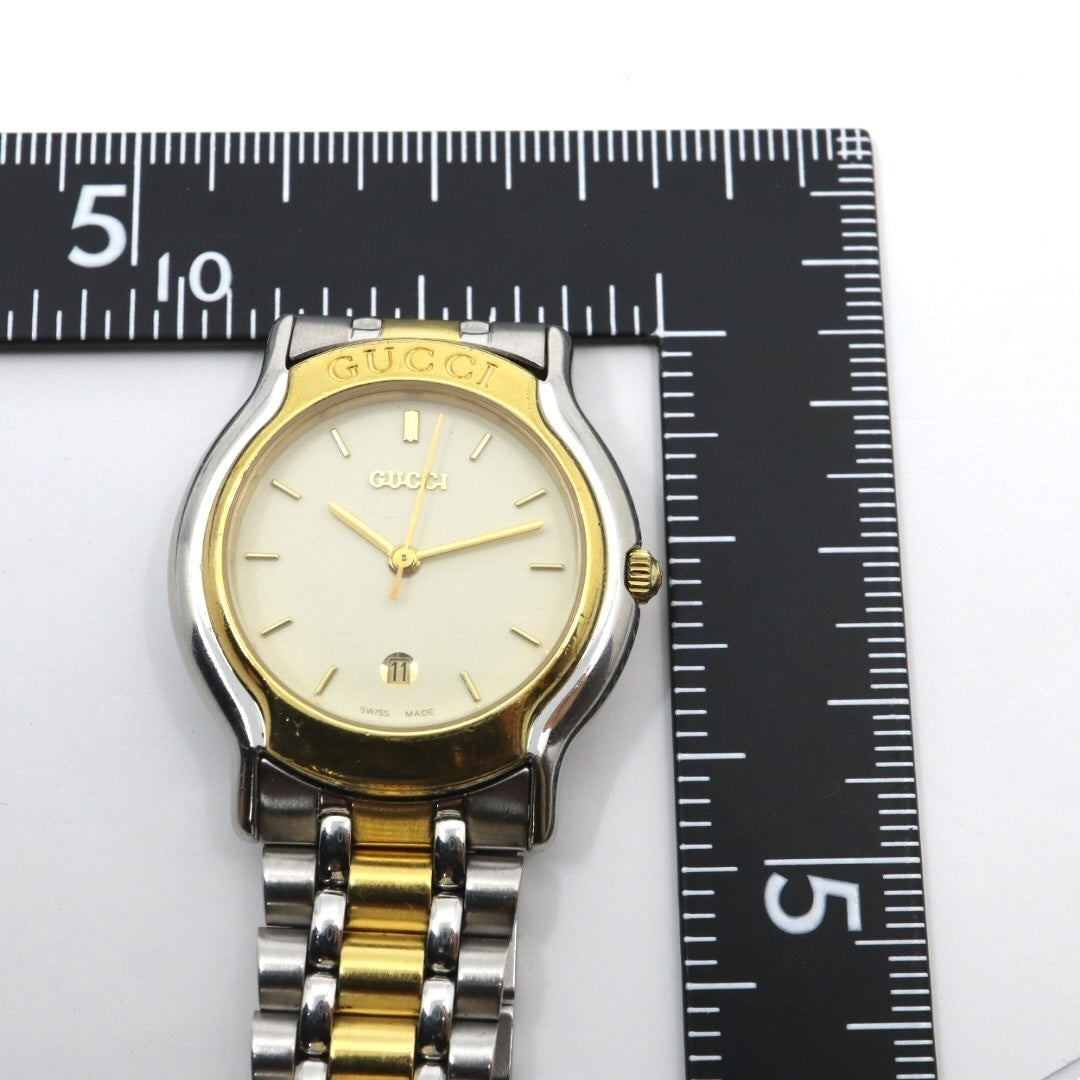 新品電池交換済 クリーニング済 グッチ GUCCI 8000L 腕時計 レディースウォッチ クォーツ コンビ シルバー ゴールド アイボリー文字盤 デイト表示 ステンレススチール クラシック エレガント ヴィンテージ ドレスウォッチ 稼働品 G3