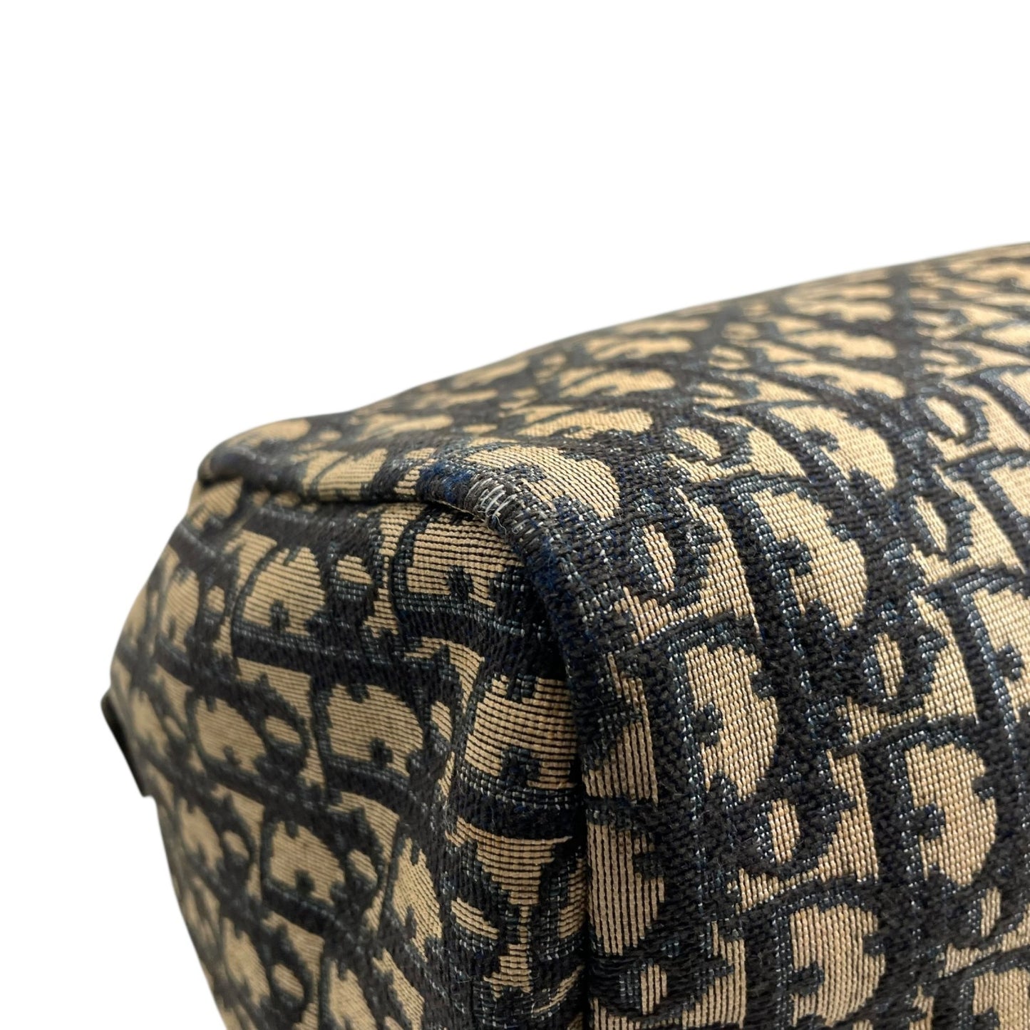 Christian Dior ディオール トロッター ミニボストン ボストンバッグ 紺 ネイビー ベージュ キャンバス レザー ゴールド金具 CDロゴ 手提げ ヴィンテージ レディース D3