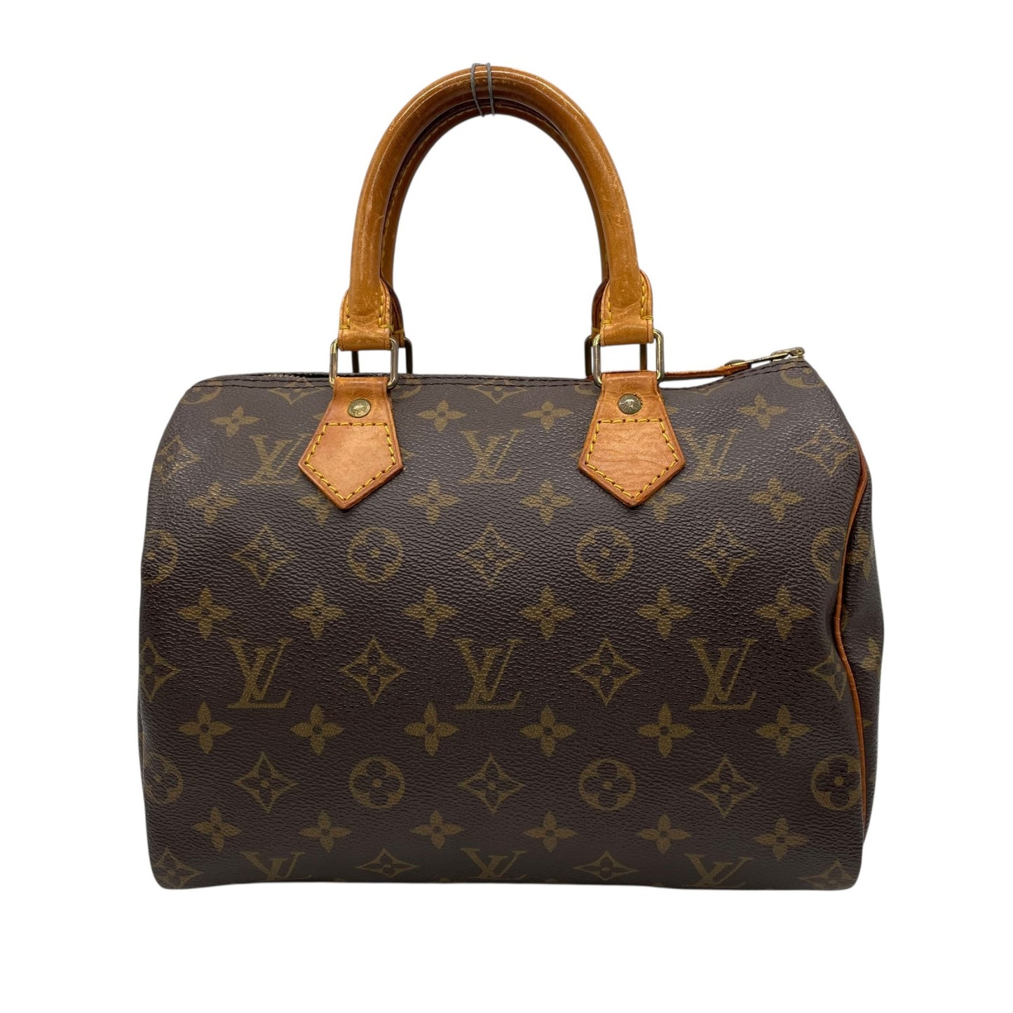 Authentic Louis Vuitton Speedy 25 Monogram Mini Boston Bag Brown Leather M41109