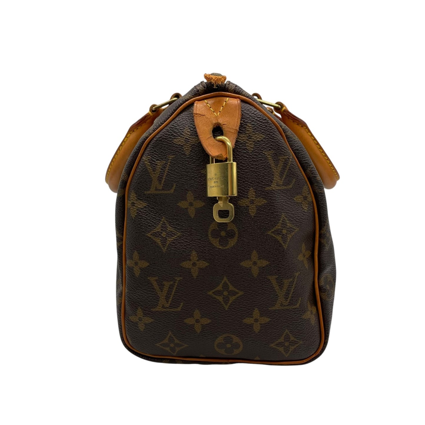 Authentic Louis Vuitton Speedy 25 Monogram Mini Boston Bag Brown Leather M41109