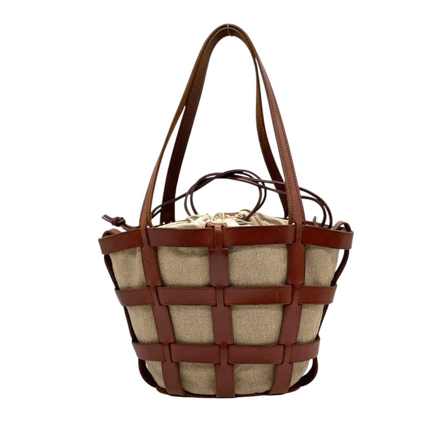 ジャストカンパーニュ Just Campagne バッグ ハンドバッグ トートバッグ レディース コットン 綿 キャンバス レザー ベージュ 巾着型 肩掛け ワンショルダー 定番 VALLEE SET truffe K1