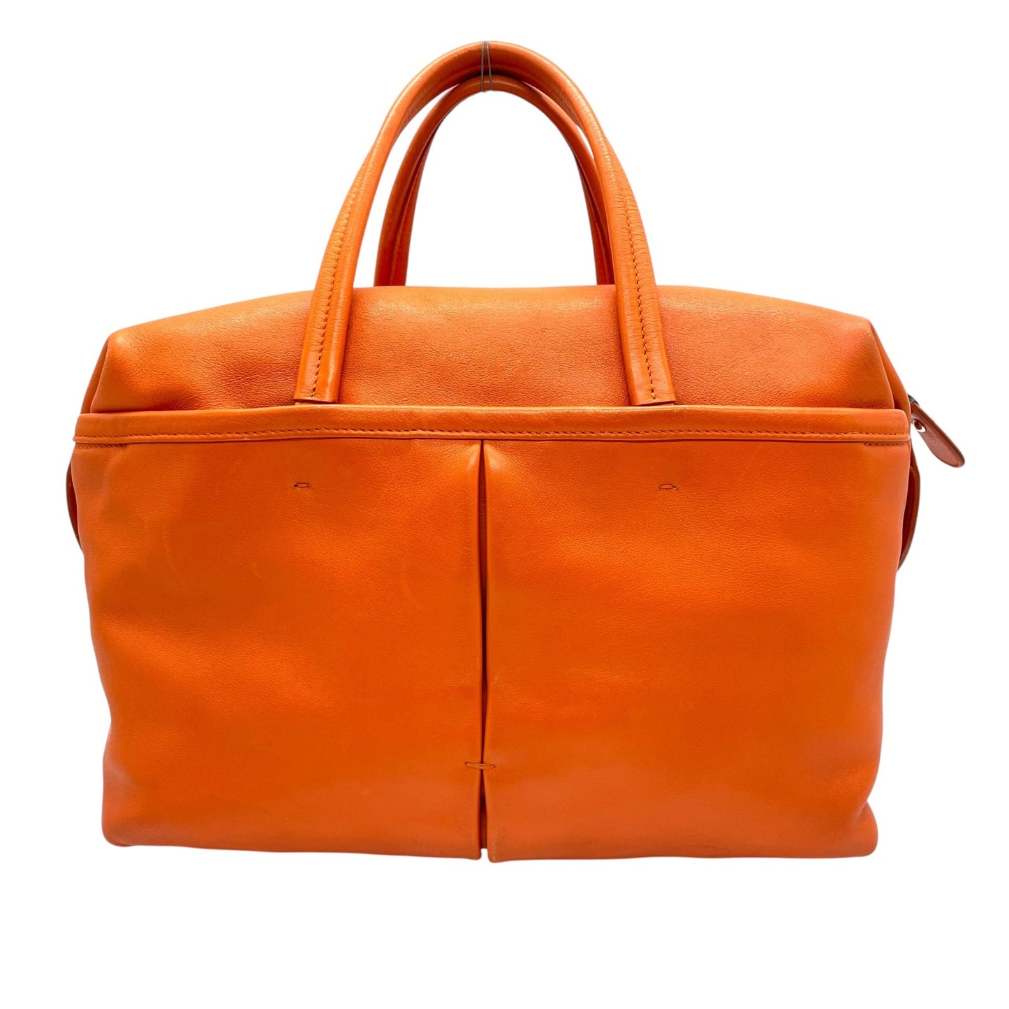 美品 Salvatore Ferragamo フェラガモ ヴァラリボン ハンドバッグ オレンジ レザー シルバー金具 レディース ヴィンテージ A