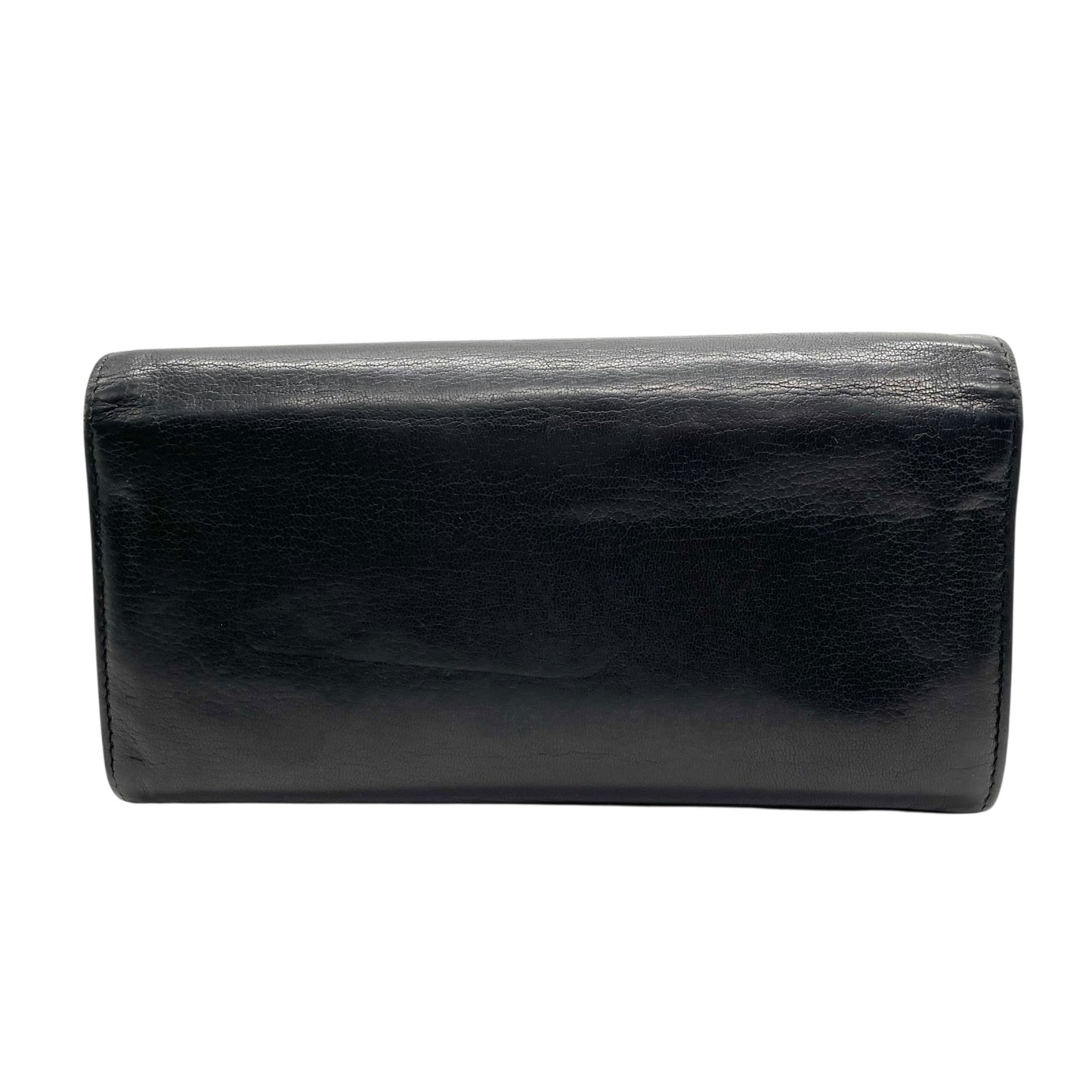 CHANEL シャネル ココマーク ラッキーフラワー クローバー 二つ折り 長財布 レザー 黒 ブラック フラワープリント レディース ヴィンテージ W5