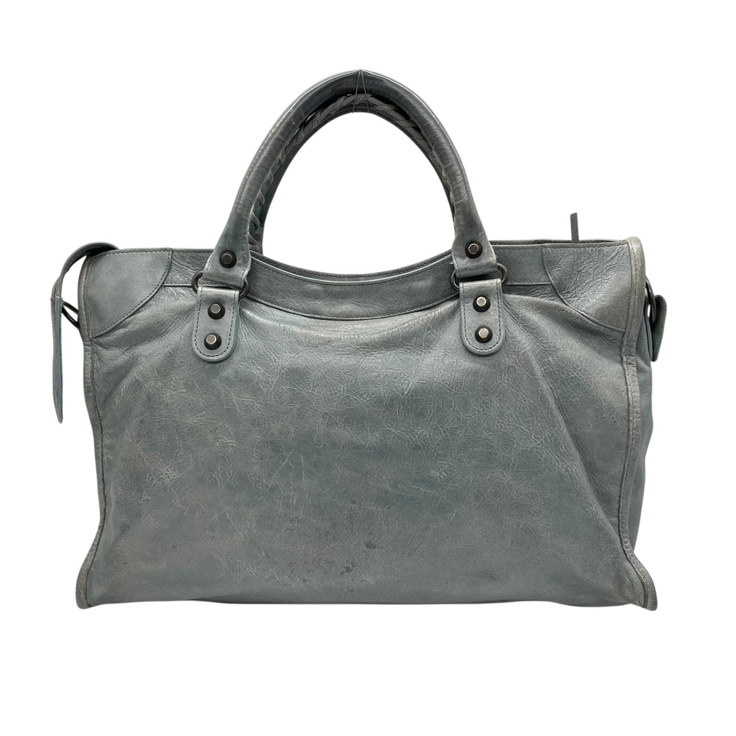 バレンシアガ BALENCIAGA ザ・シティ The City ハンドバッグ 2WAY ショルダーバッグ グレー レザー ヴィンテージ C7