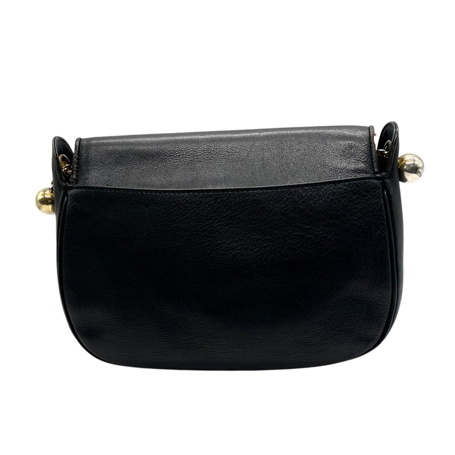 Mila Schn ミラショーン チェーンショルダーバッグ レザー 黒 ブラック 型押しロゴ ヴィンテージ U8