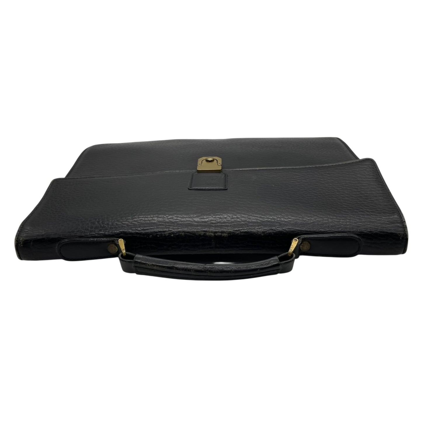 バーバリー BURBERRY ビジネスバッグ ブリーフケース ダレスバッグ ブラック 黒 レザー シボ革 ゴールド金具 ホースロゴ ヴィンテージ メンズ B