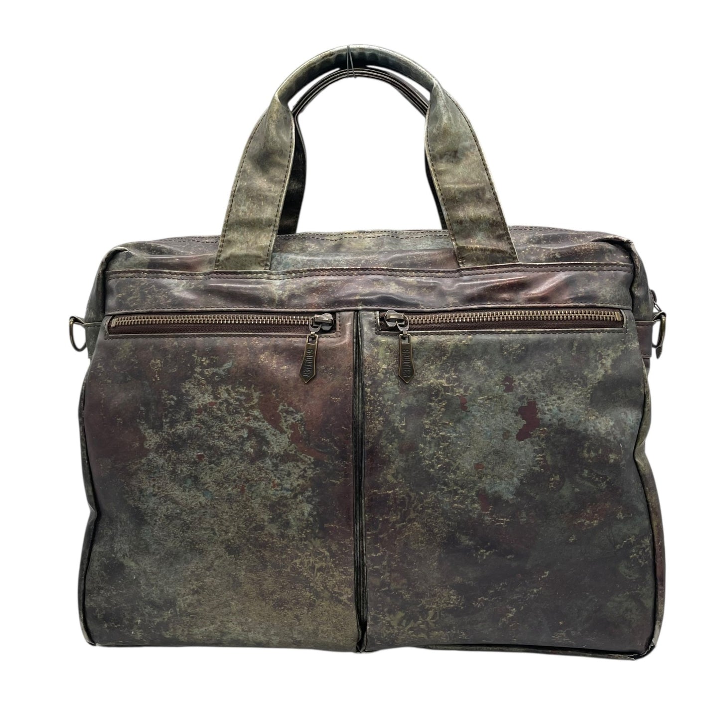 ジャンポールゴルチエ ビジネスバッグ 2WAY ショルダーバッグ Vサイバー 玉虫色 メタリック PVC レザー A4 PC収納可 廃盤 希少 メンズ レディース ユニセックス 通勤 通学 ブリーフケース ヴィンテージ 10