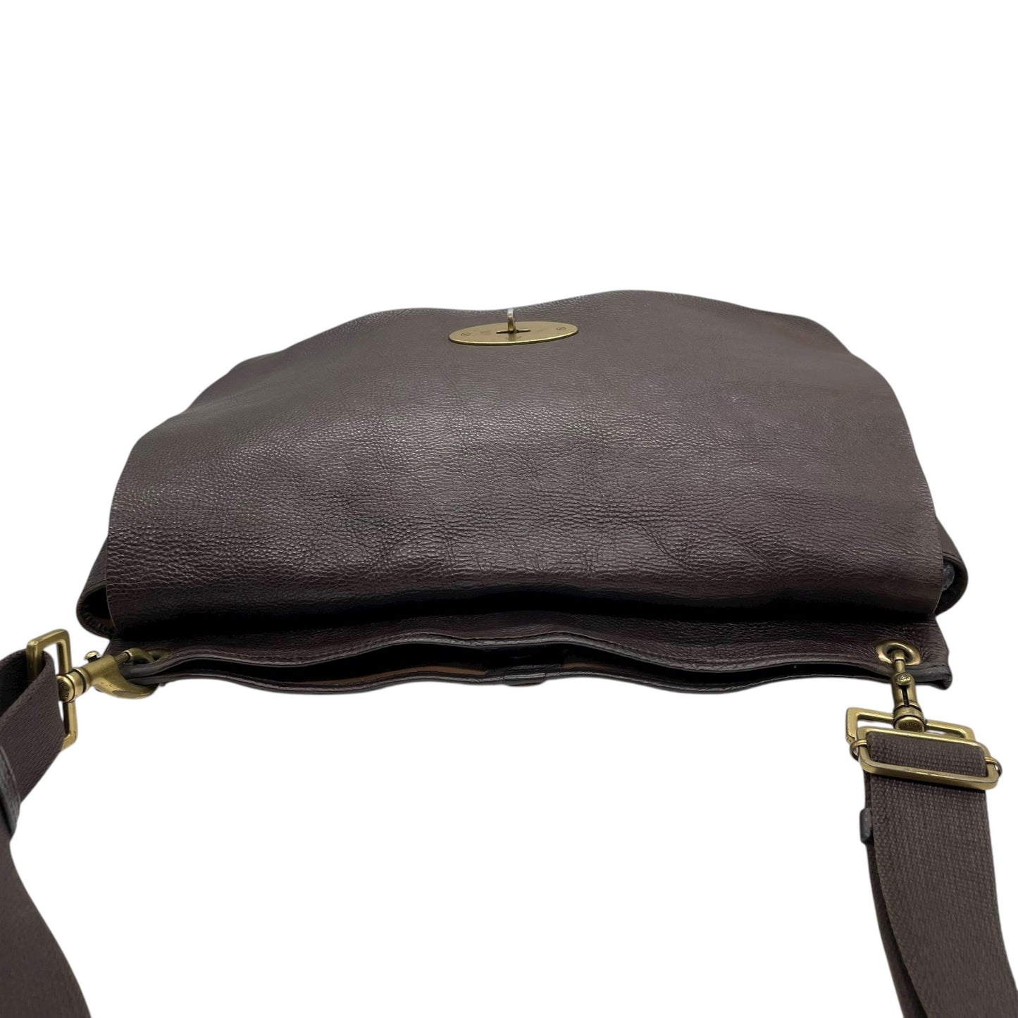 MULBERRY マルベリー ショルダーバッグ ダークブラウン レザー ターンロック ゴールド金具 k13