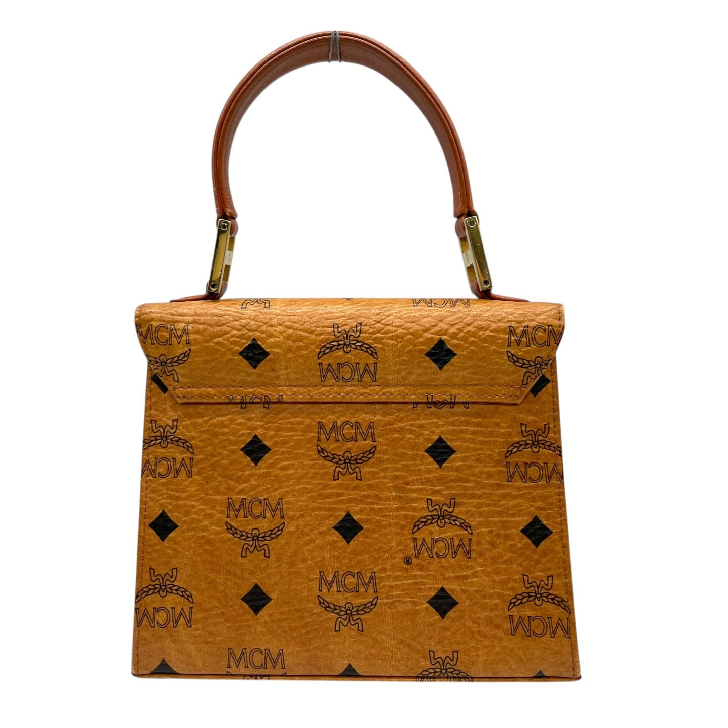 MCM エムシーエム ヴィセトス ハンドバッグ トップハンドルバッグ ベルトデザイン コニャック レザー ミニバッグ c4