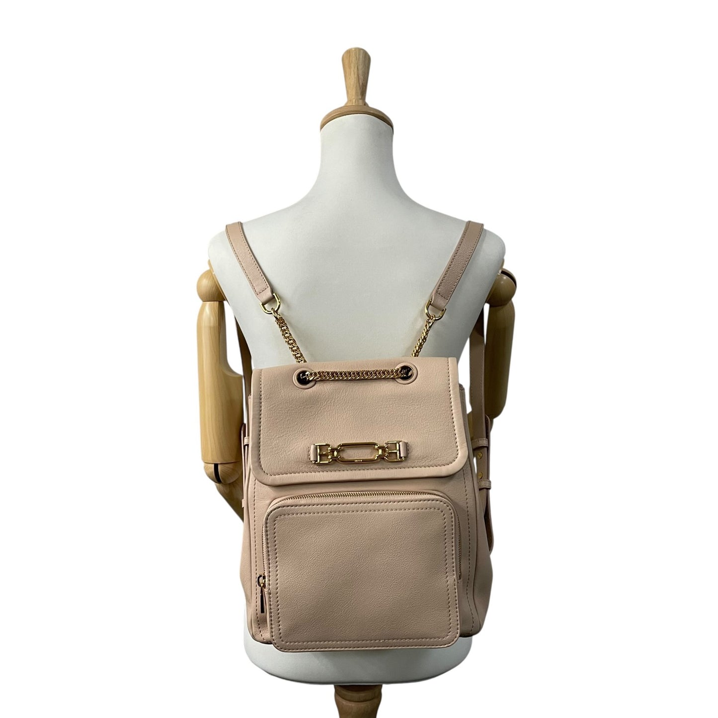 未使用品 BALLY バリー リュックサック バックパック ピンクベージュ レザー チェーン ゴールド金具 VALMA レディース ギャランティカード付き Q