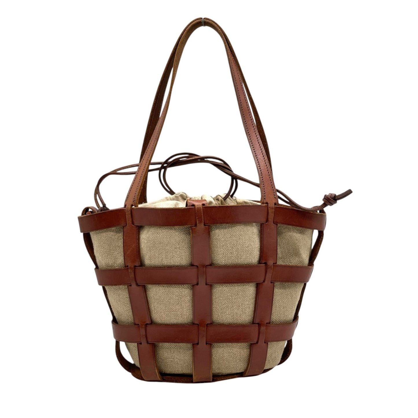 ジャストカンパーニュ Just Campagne バッグ ハンドバッグ トートバッグ レディース コットン 綿 キャンバス レザー ベージュ 巾着型 肩掛け ワンショルダー 定番 VALLEE SET truffe K1