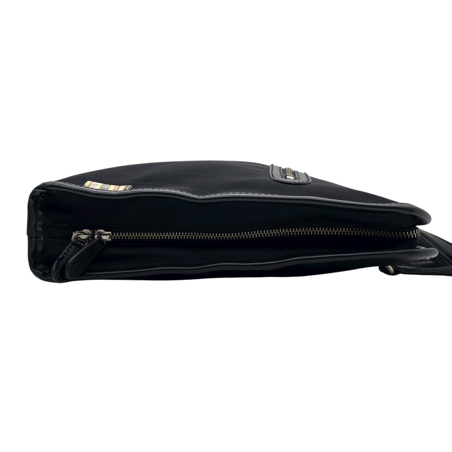 ポールスミス Paul Smith ビジネスバッグ ブリーフケース ナイロン×レザー 黒 ブラック マルチストライプ メンズ S14