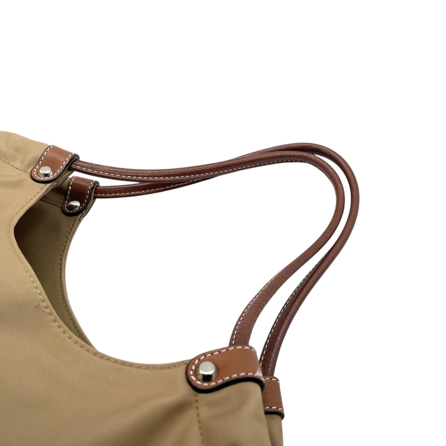 ダックス DAKS トートバッグ ナイロン×レザー ベージュ 茶色 ブラウン A4収納可 レディース メンズ兼用 S68