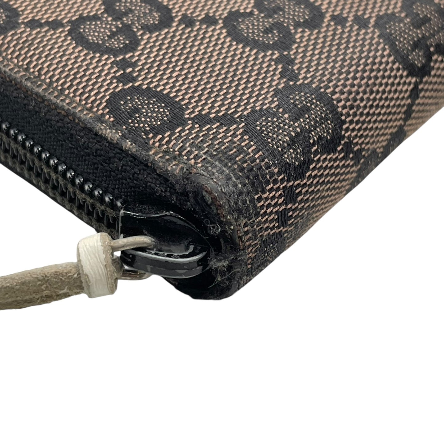 グッチ GUCCI 長財布 ラウンドファスナー GGキャンバス レザー ブラウン 茶 GG柄 ロゴ シルバー金具 メンズ レディース M1