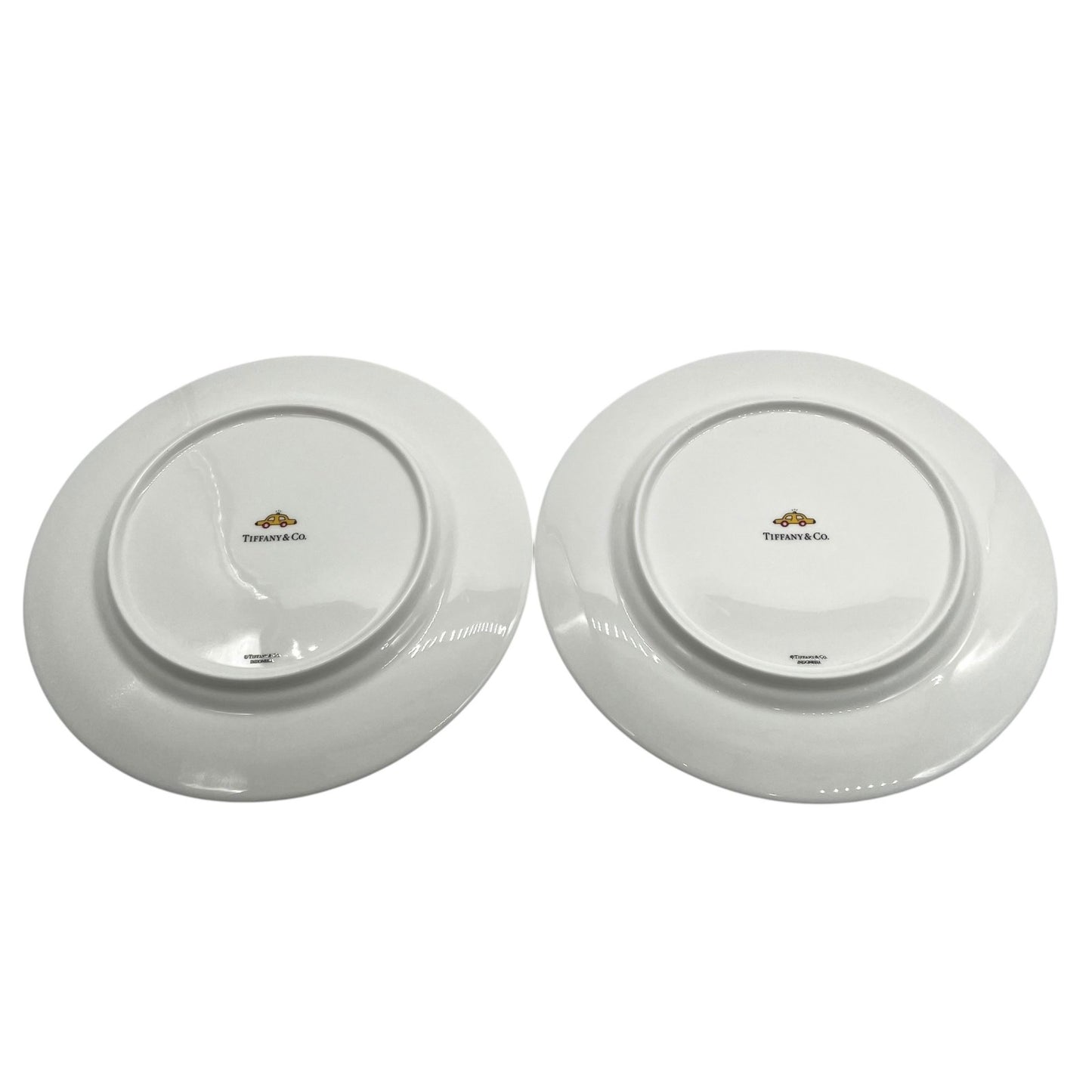 未使用 美品 Tiffany&Co. ティファニー 5th アベニュー ニューヨーク プレート 2枚セット 19cm デザートプレート 丸皿 食器 マルチカラー 箱付き