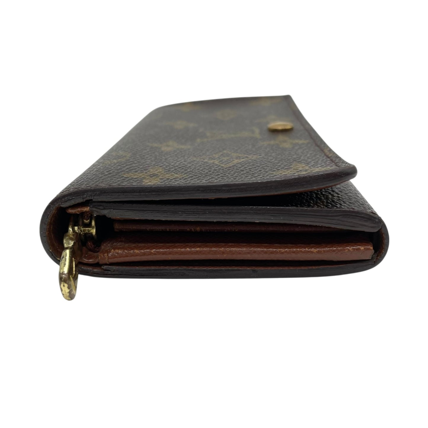 ルイ・ヴィトン LOUIS VUITTON LV モノグラム ポルトモネ ビエ トレゾール 三つ折り財布 M61730 茶色 ブラウン レザー PVC 金金具 ゴールド シリアル刻印 W1