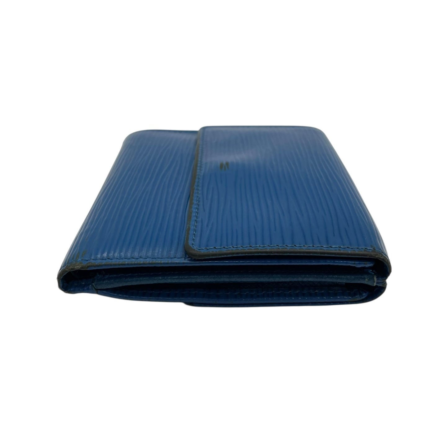 LOUIS VUITTON ルイヴィトン 三つ折り財布 エピ ポルトモネ ビエ カルト クレディ M63485 青 ブルー レザー M4