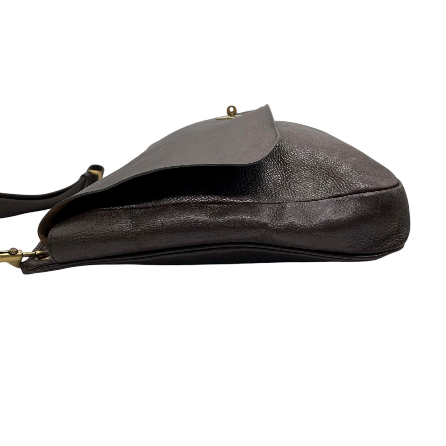 MULBERRY マルベリー ショルダーバッグ ダークブラウン レザー ターンロック ゴールド金具 k13