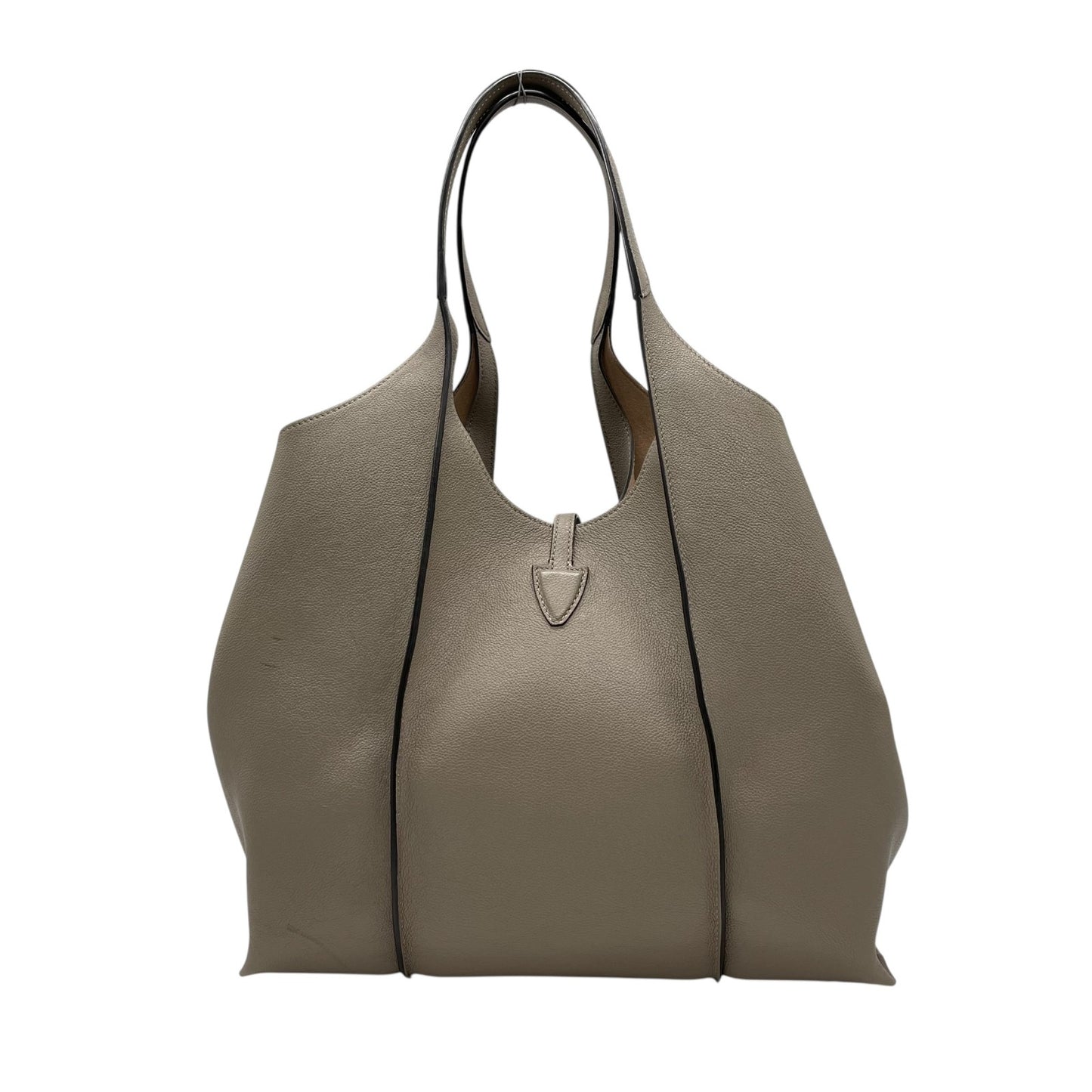 極美品 TOD'S トッズ T タイムレス レザー トートバッグ グレージュ ゴールド金具 ポーチ付き 大容量 肩掛け可 レディース 正規品 D