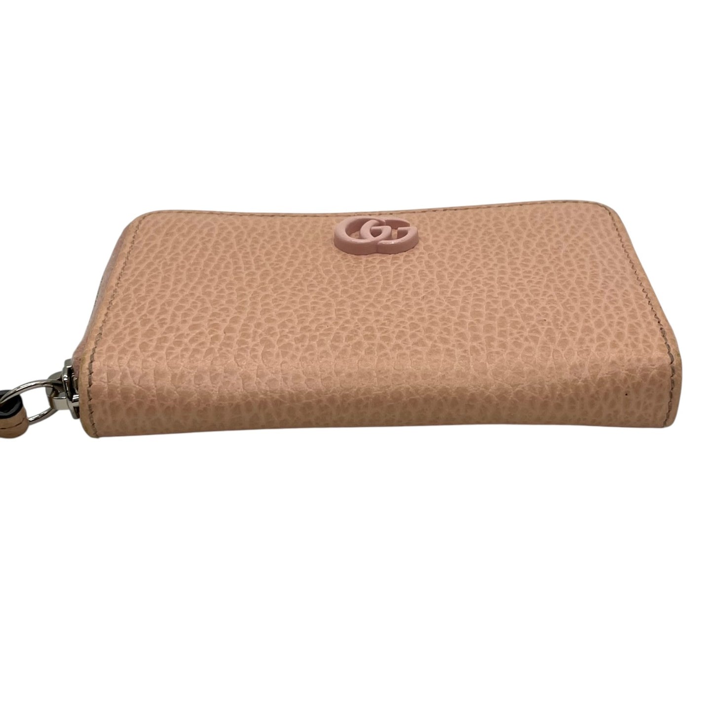 極美品 グッチ GUCCI カードケース 644412 レザー ピンクベージュ ダブルG マーモント コインケース ミニ財布 コンパクト ウォレット 小銭入れ M2