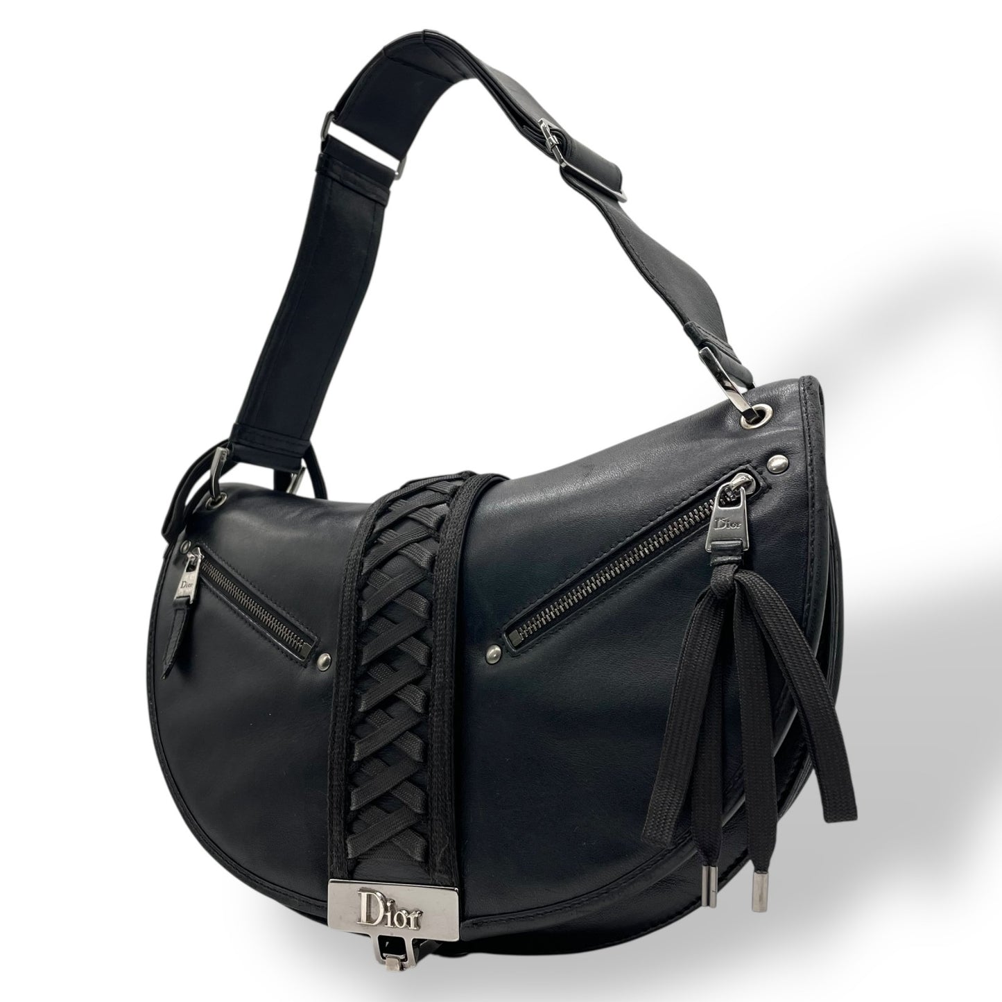 希少 極美品 Christian Dior クリスチャンディオール アドミットイット ワンショルダーバッグ ショルダーバッグ 黒 レザー シルバー金具 Y2K 00s トレンド ヴィンテージ vintage K4