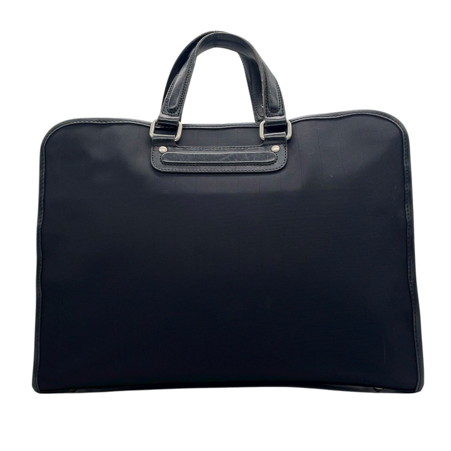 ポールスミス Paul Smith ビジネスバッグ ブリーフケース ナイロン×レザー 黒 ブラック マルチストライプ メンズ S14