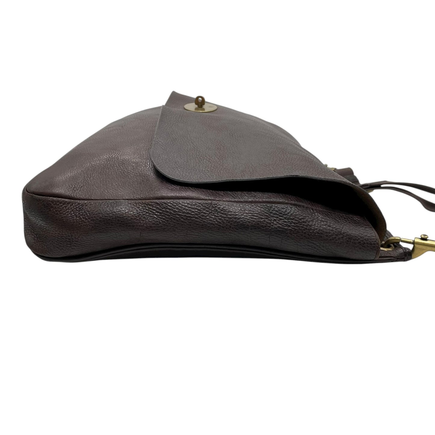 MULBERRY マルベリー ショルダーバッグ ダークブラウン レザー ターンロック ゴールド金具 k13