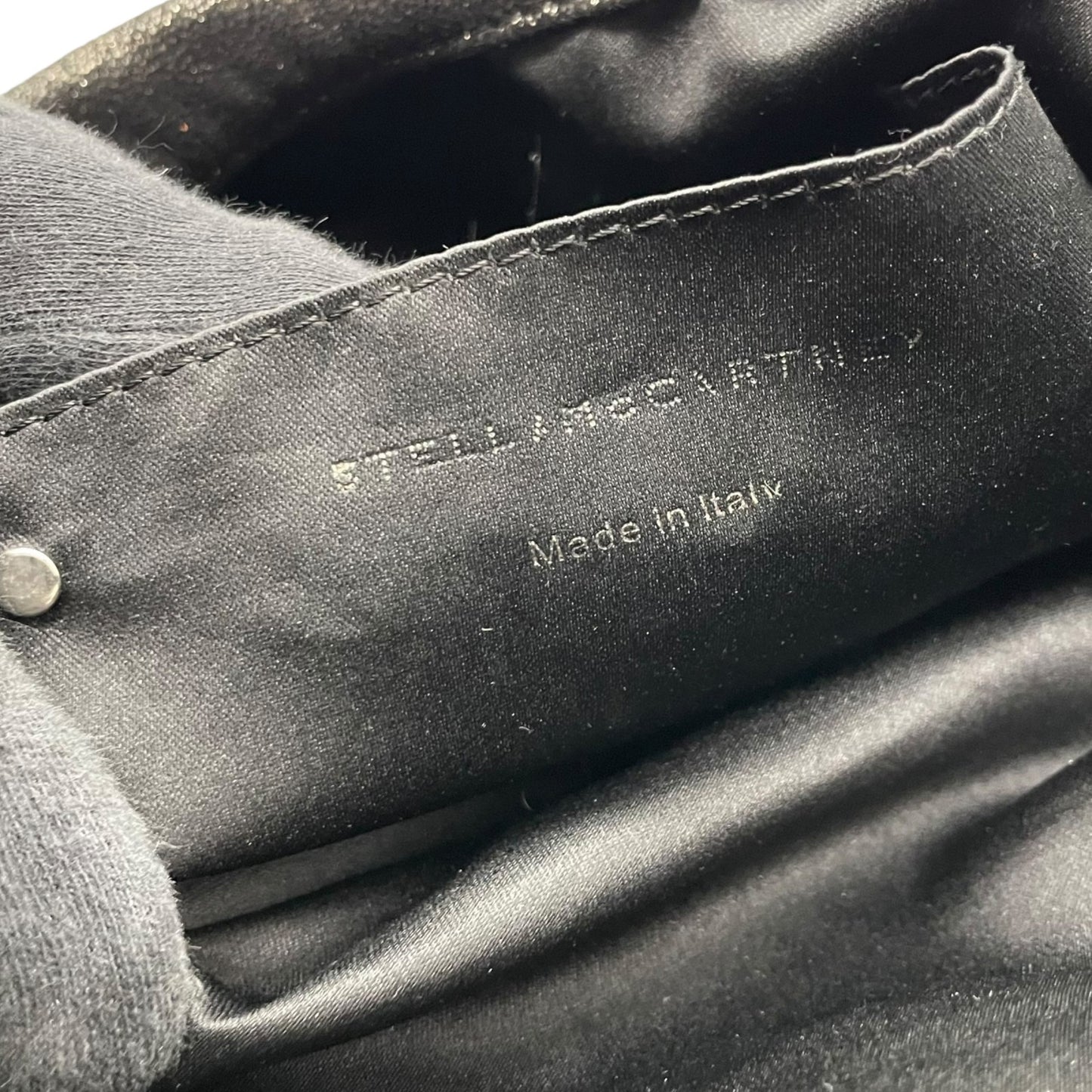 極 美品 希少色 Stella McCartney ステラマッカートニー ファラベラ トートバッグ メタリック 黒 ブラック チェーンショルダー アイコニック レディース C1