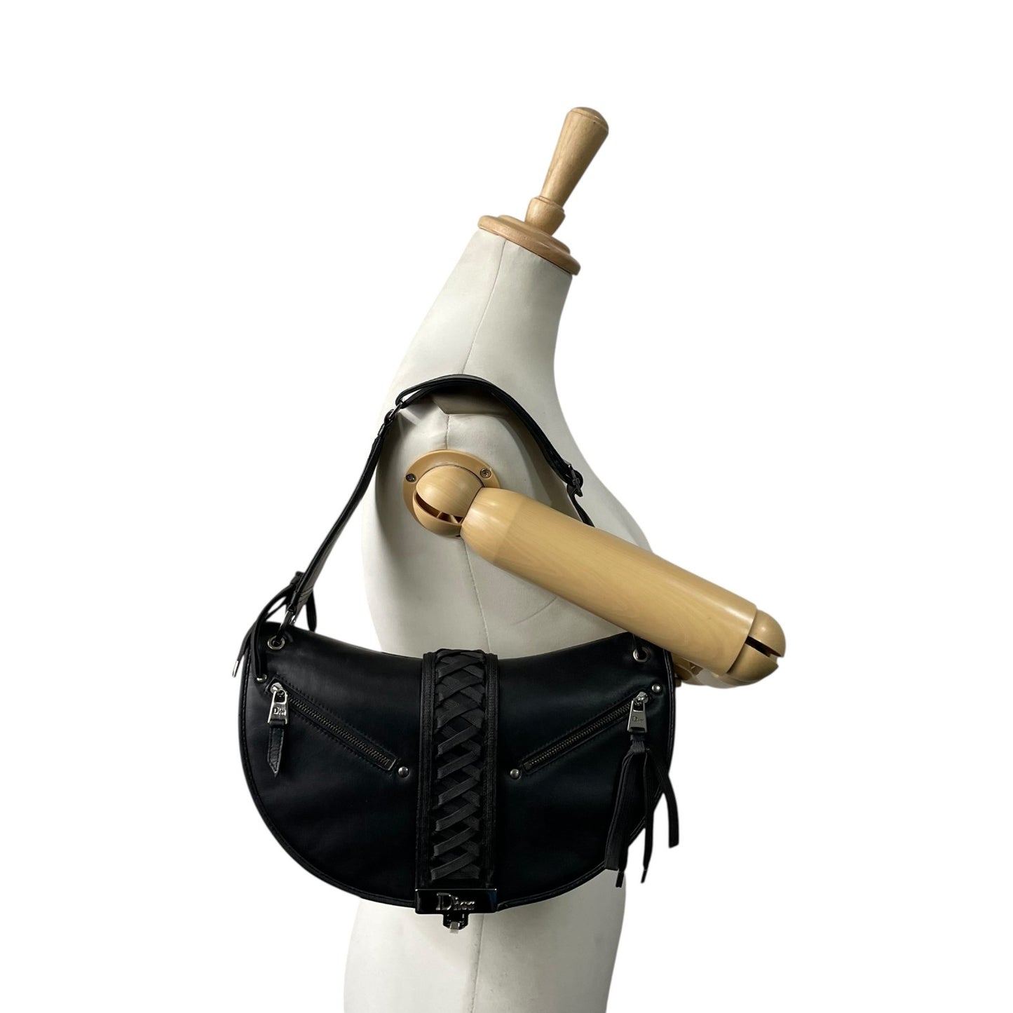 Christian Dior クリスチャンディオール ショルダーバッグ レザー ブラック【中古】 レディース