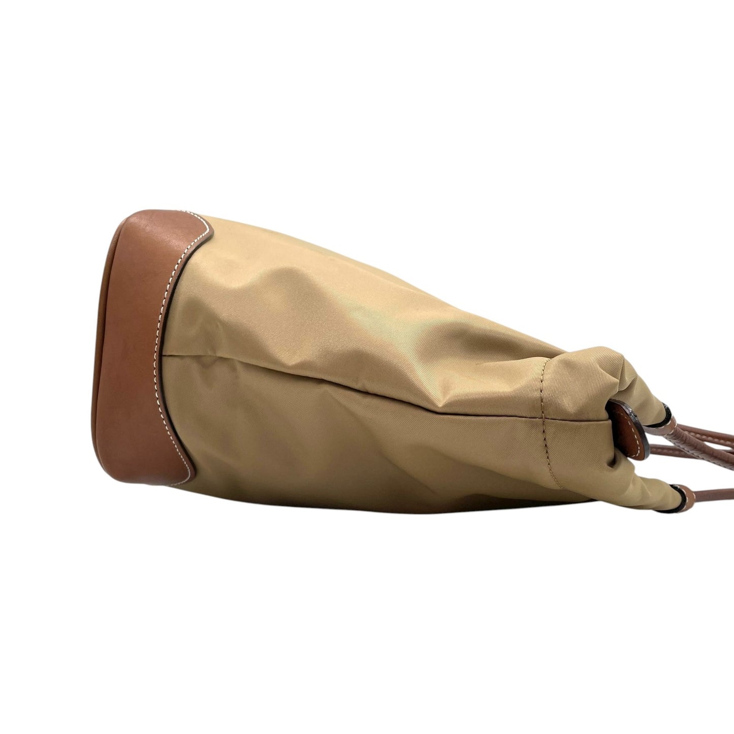 ダックス DAKS トートバッグ ナイロン×レザー ベージュ 茶色 ブラウン A4収納可 レディース メンズ兼用 S68