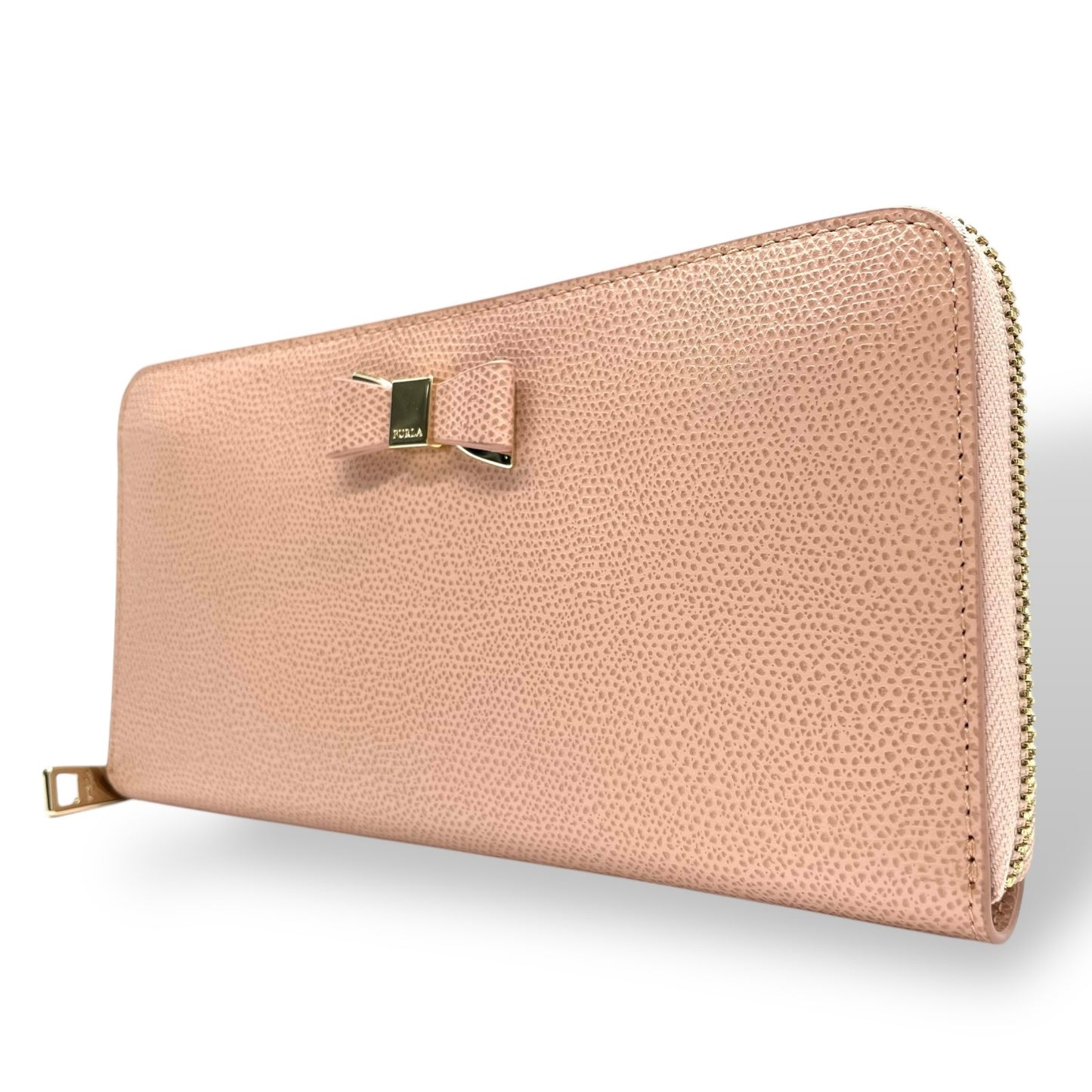 未使用級 美品 フルラ FURLA 長財布 バビロン リボンモチーフ ピンク レザー ラウンドファスナー ラウンドジップ 5