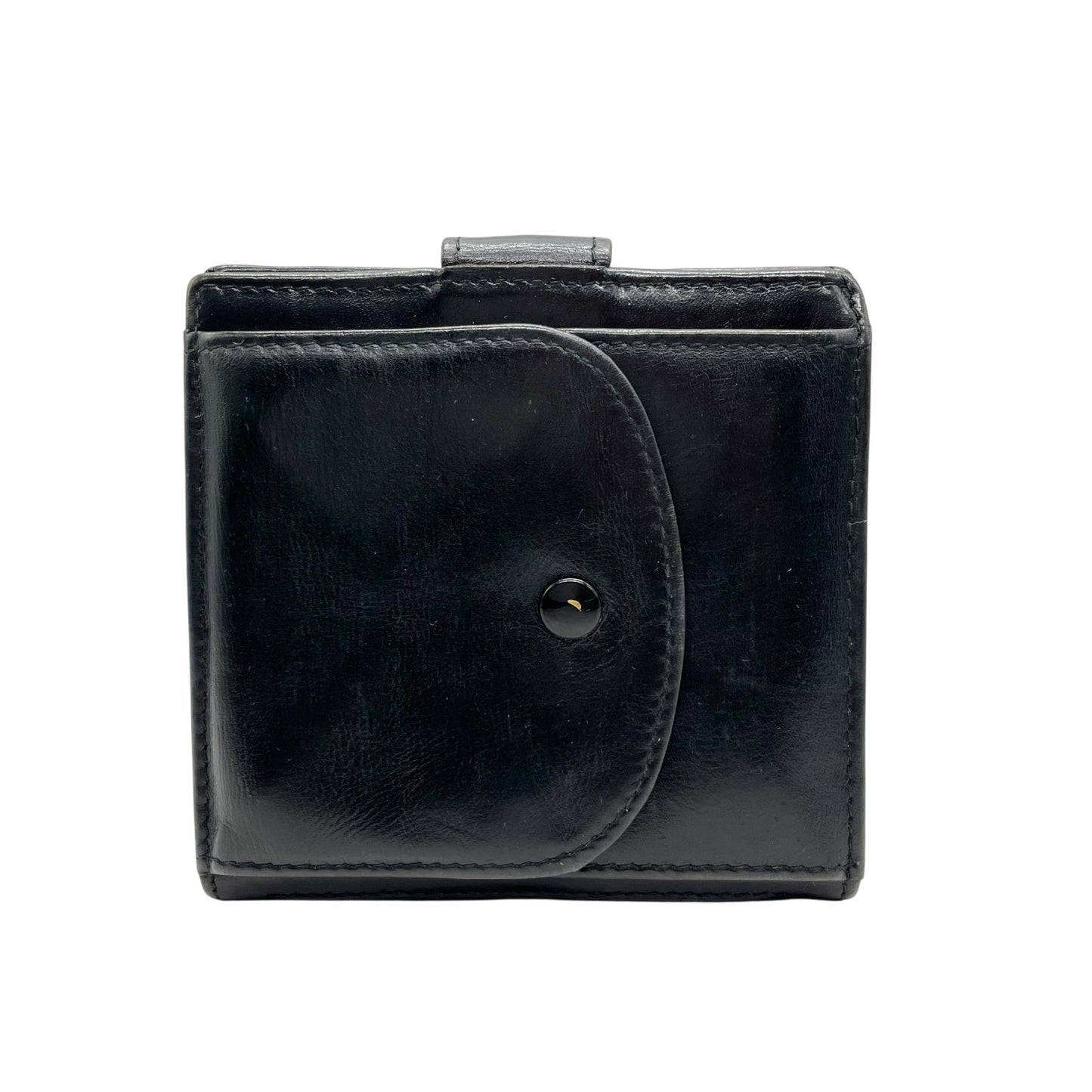 グッチ GUCCI シェリーライン 二つ折り財布 GGキャンバス レザー 黒 ブラック ゴールド金具 ヴィンテージ W4