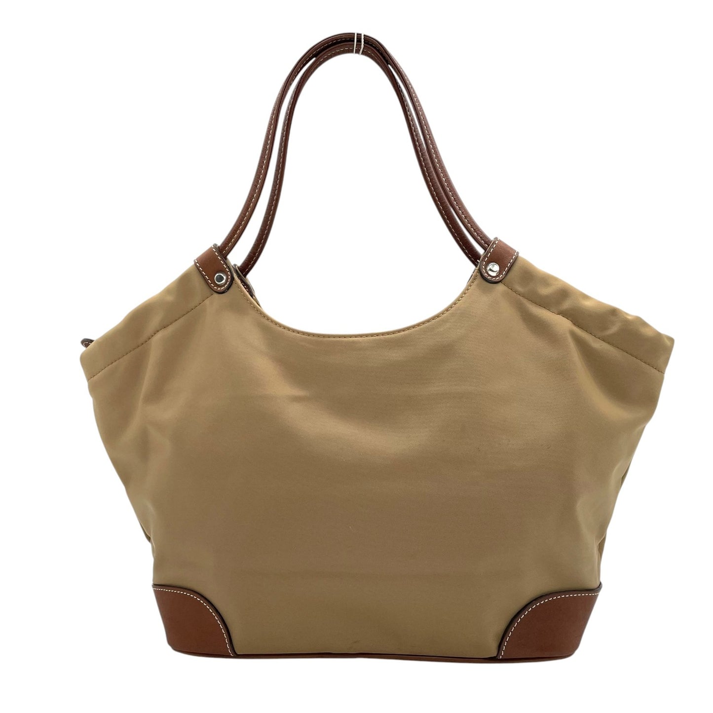 ダックス DAKS トートバッグ ナイロン×レザー ベージュ 茶色 ブラウン A4収納可 レディース メンズ兼用 S68