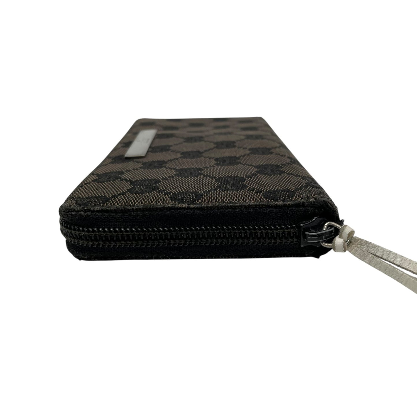 グッチ GUCCI 長財布 ラウンドファスナー GGキャンバス レザー ブラウン 茶 GG柄 ロゴ シルバー金具 メンズ レディース M1