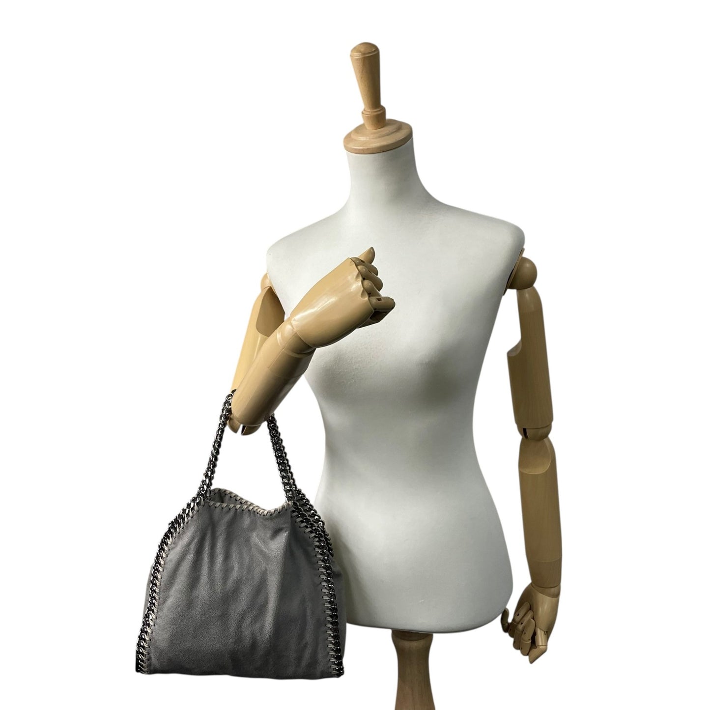 美品 ステラマッカートニー STELLA McCARTNEY ファラベラ 2way ハンドバッグ ショルダーバッグ グレー チェーンショルダー 斜め掛け可 シルバー金具 レディース K10