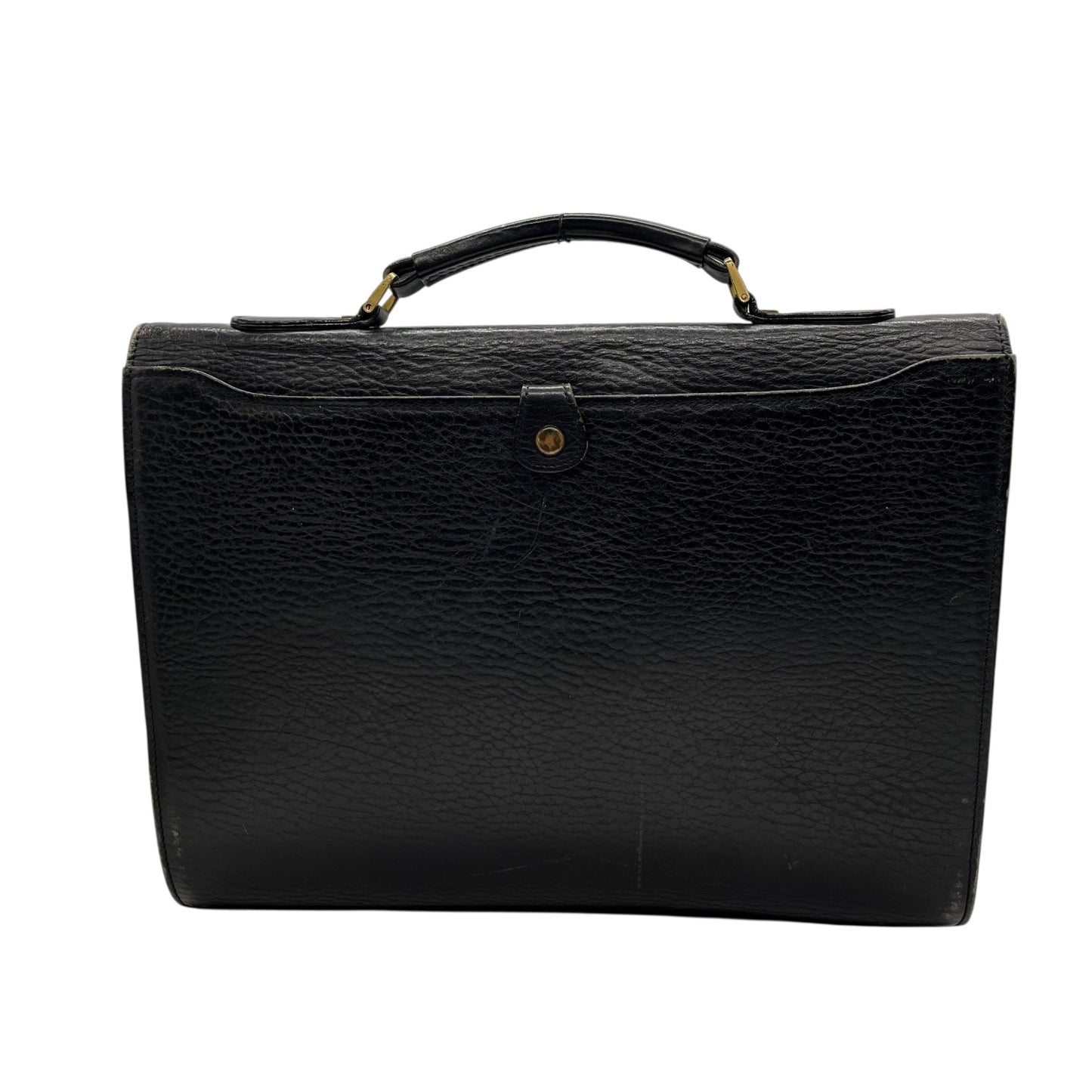 バーバリー BURBERRY ビジネスバッグ ブリーフケース ダレスバッグ ブラック 黒 レザー シボ革 ゴールド金具 ホースロゴ ヴィンテージ メンズ B