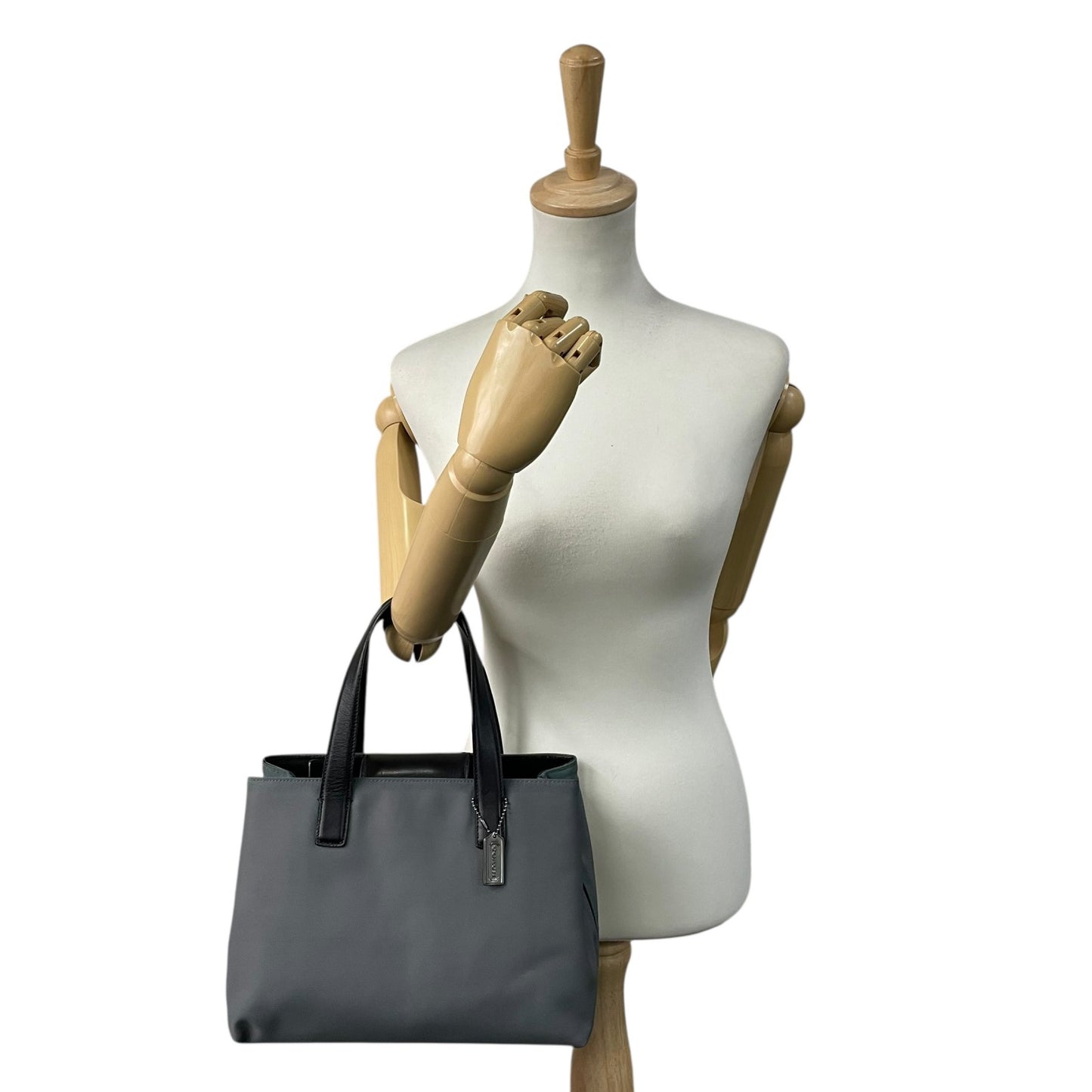 コーチ COACH トートバッグ ショルダーバッグ 7400 ナイロン レザー 灰色 グレー ショルダーストラップ付き 2WAY A4対応 S24