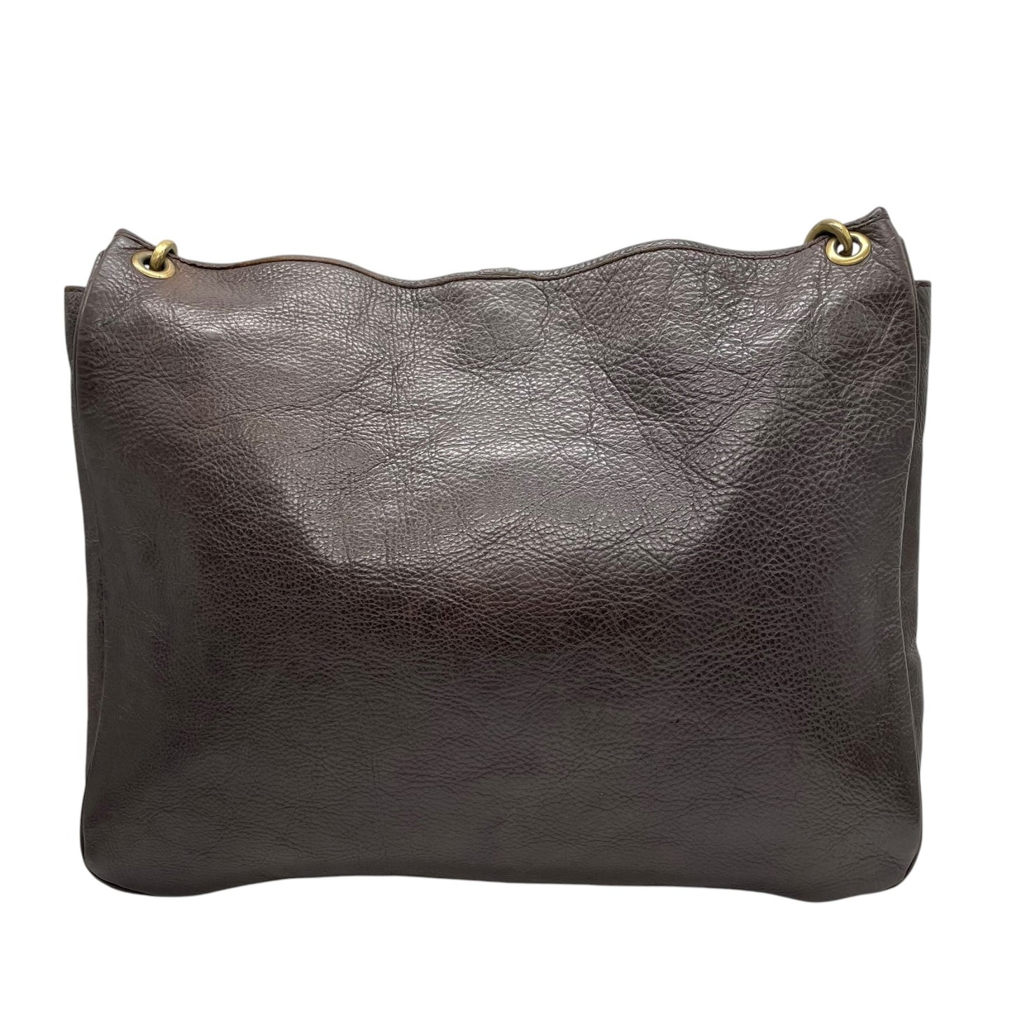 MULBERRY マルベリー ショルダーバッグ ダークブラウン レザー ターンロック ゴールド金具 k13