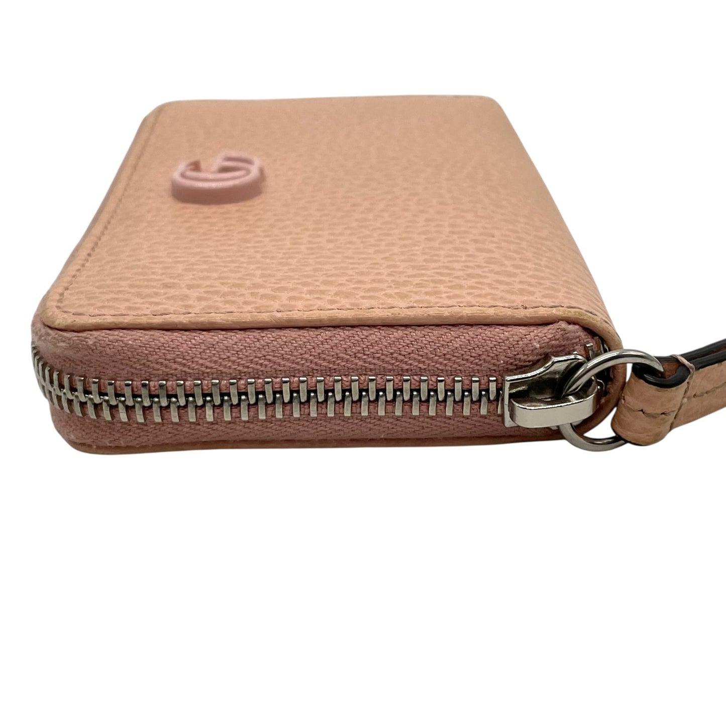 極美品 グッチ GUCCI カードケース 644412 レザー ピンクベージュ ダブルG マーモント コインケース ミニ財布 コンパクト ウォレット 小銭入れ M2