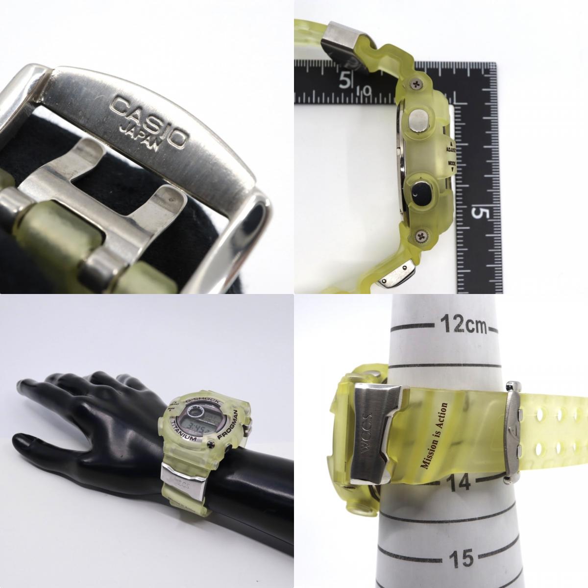 【未使用級 美品】カシオ G-SHOCK フロッグマン DW-9900WC W.C.C.S. 世界サンゴ礁保護協会モデル 腕時計 メンズ チタン イエロー スケルトン デジタル ダイバーズウォッチ 200M防水 希少 レア 稼働品 G7