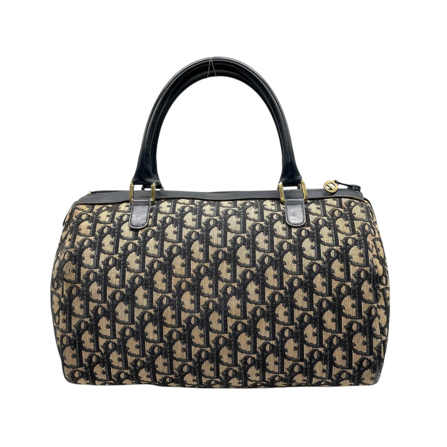 Christian Dior ディオール トロッター ミニボストン ボストンバッグ 紺 ネイビー ベージュ キャンバス レザー ゴールド金具 CDロゴ 手提げ ヴィンテージ レディース D3