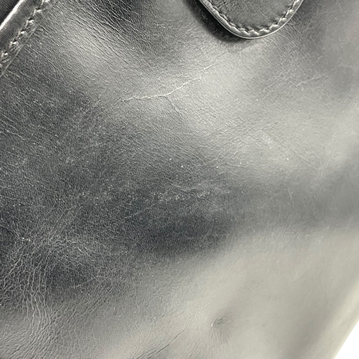 CELINE ヴィンテージ レザークラッチバッグ シルバーサークル金具 ブラック 黒 フラップ クラッチ セリーヌ レディース c6