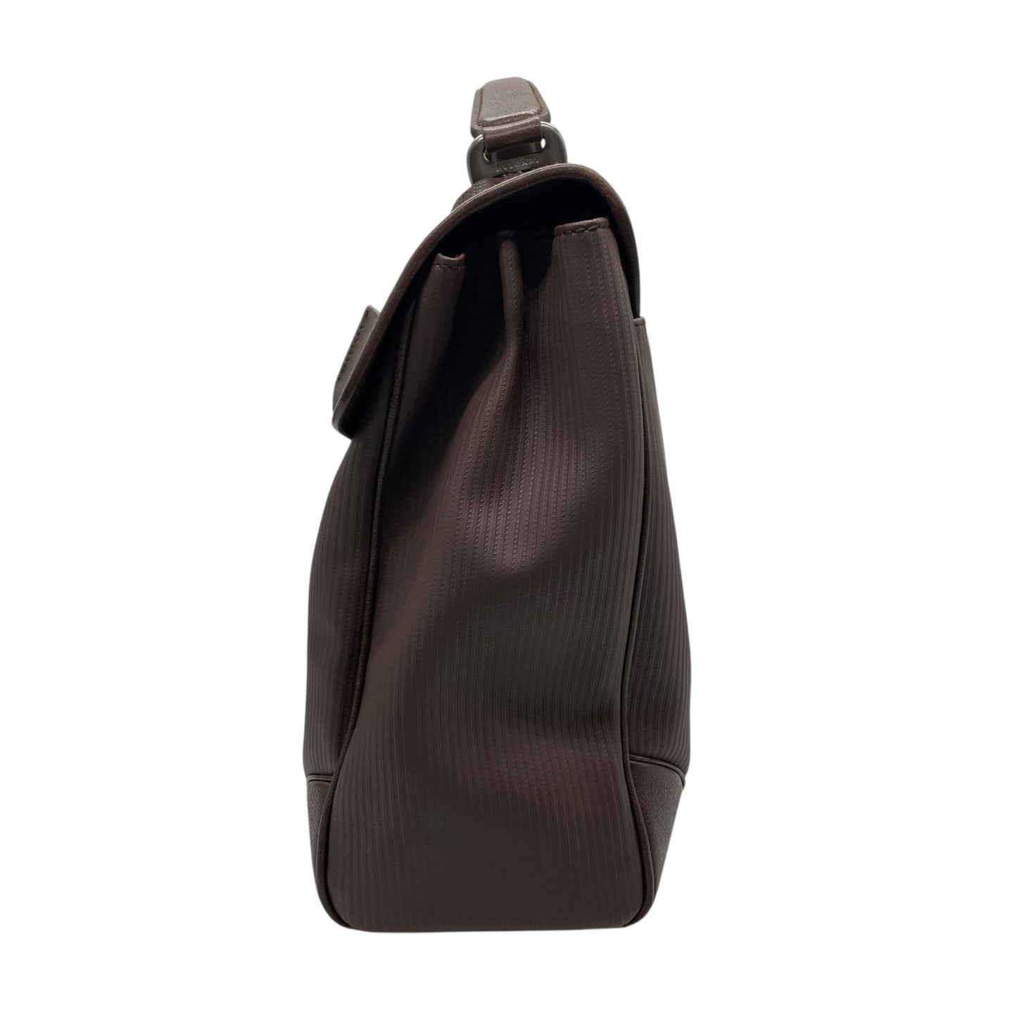 美品 ブルガリ BVLGARI ビジネスバッグ ハンドバッグ ブリーフケース レザー 本革 ブラウン 書類鞄 A4収納 シルバー金具 ユニセックス 大容量 C