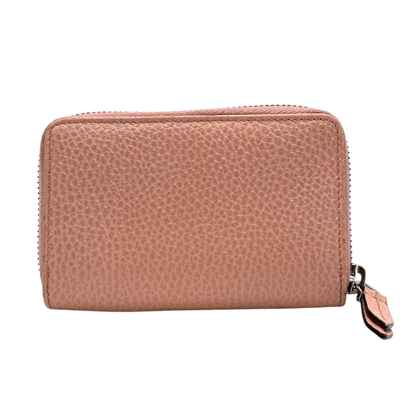 極美品 グッチ GUCCI カードケース 644412 レザー ピンクベージュ ダブルG マーモント コインケース ミニ財布 コンパクト ウォレット 小銭入れ M2