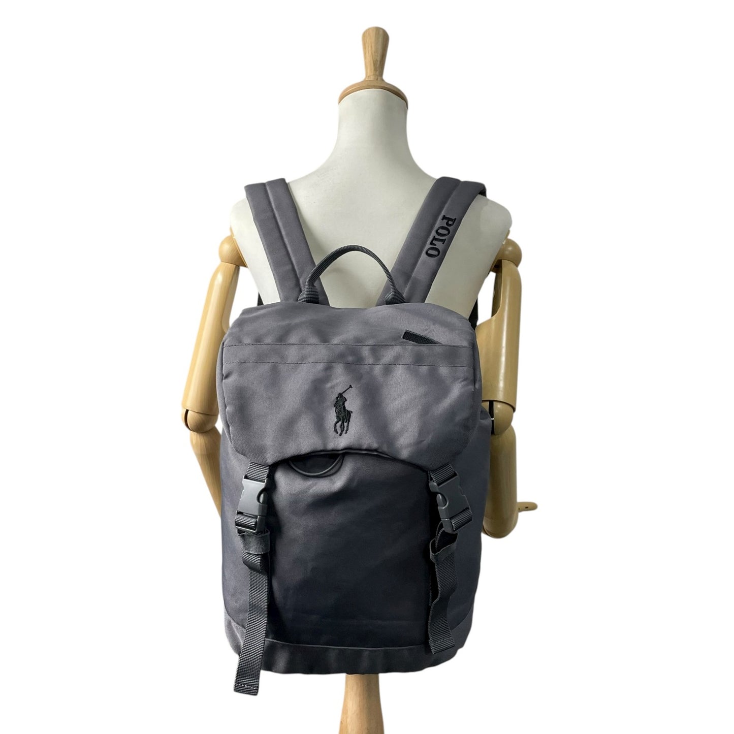 ポロ ラルフローレン リュックサック グレー 灰色 キャンバス 刺繍ロゴ ホースロゴ メンズ レディース バッグパック POLO RALPH LAUREN U14