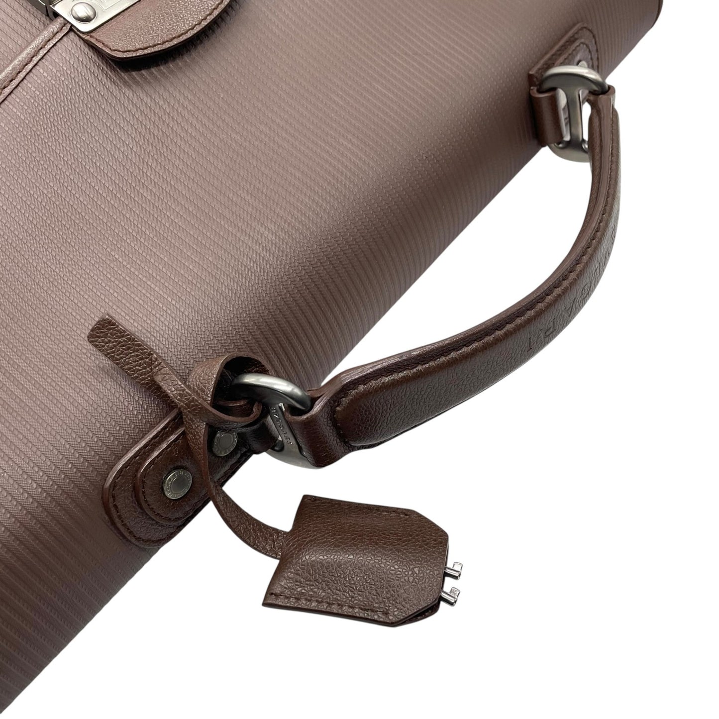 美品 ブルガリ BVLGARI ビジネスバッグ ハンドバッグ ブリーフケース レザー 本革 ブラウン 書類鞄 A4収納 シルバー金具 ユニセックス 大容量 C