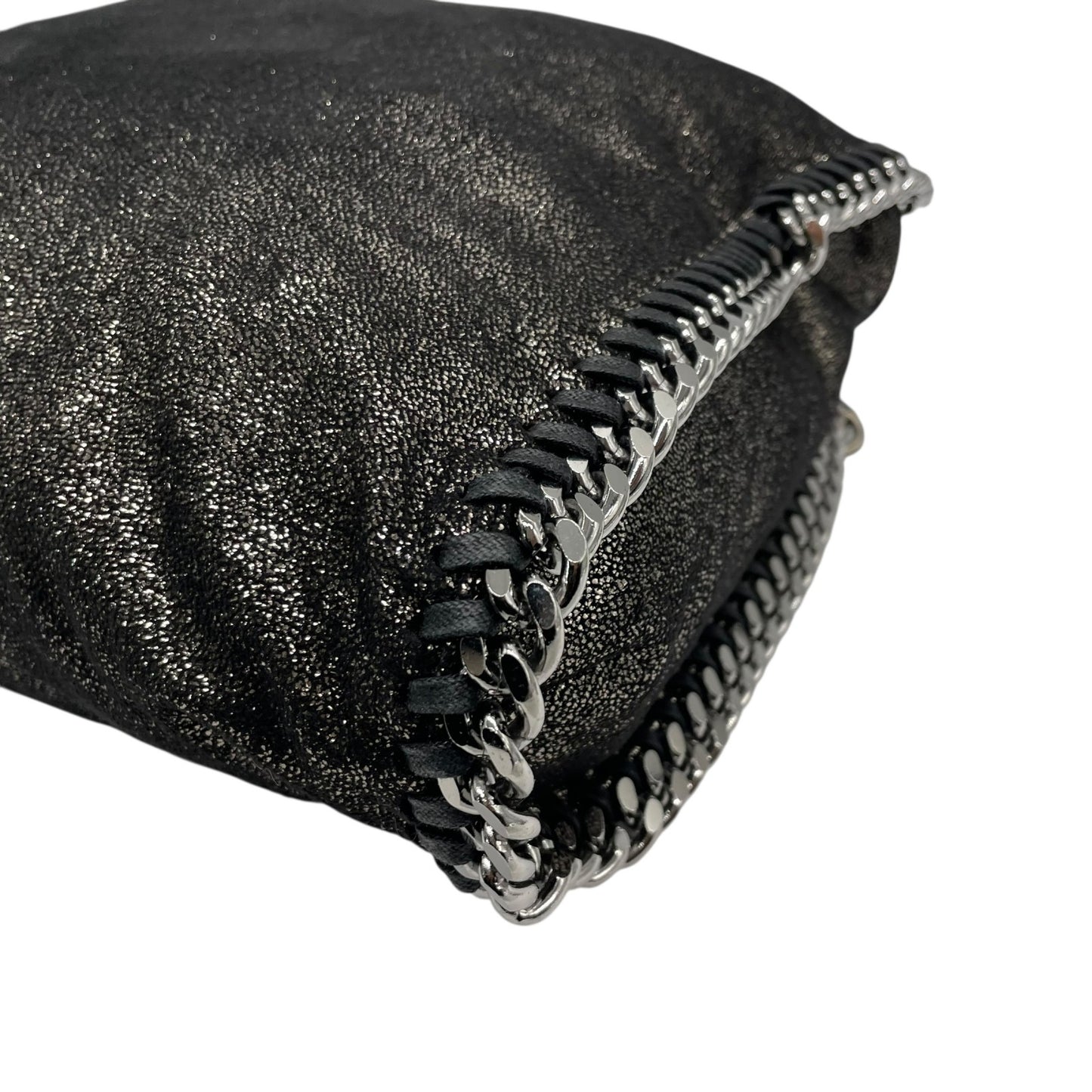 極 美品 希少色 Stella McCartney ステラマッカートニー ファラベラ トートバッグ メタリック 黒 ブラック チェーンショルダー アイコニック レディース C1