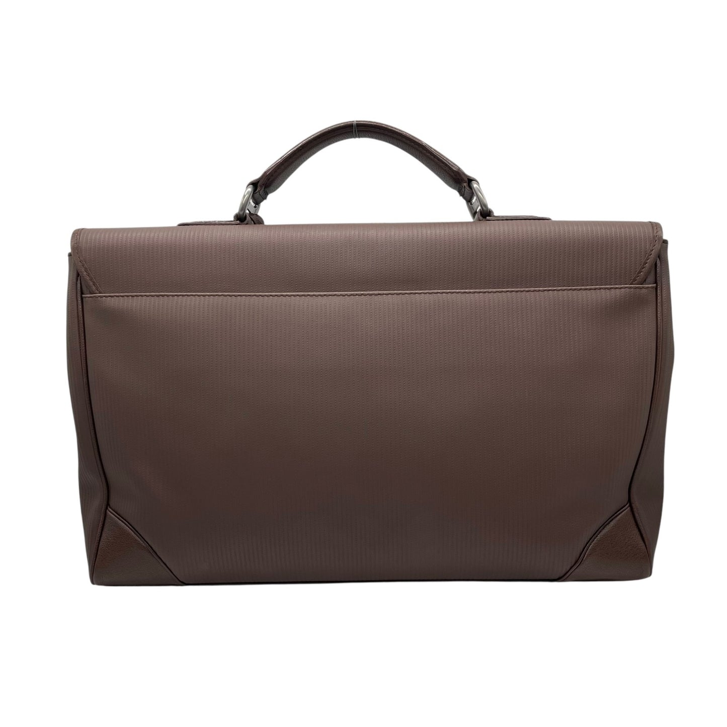 美品 ブルガリ BVLGARI ビジネスバッグ ハンドバッグ ブリーフケース レザー 本革 ブラウン 書類鞄 A4収納 シルバー金具 ユニセックス 大容量 C