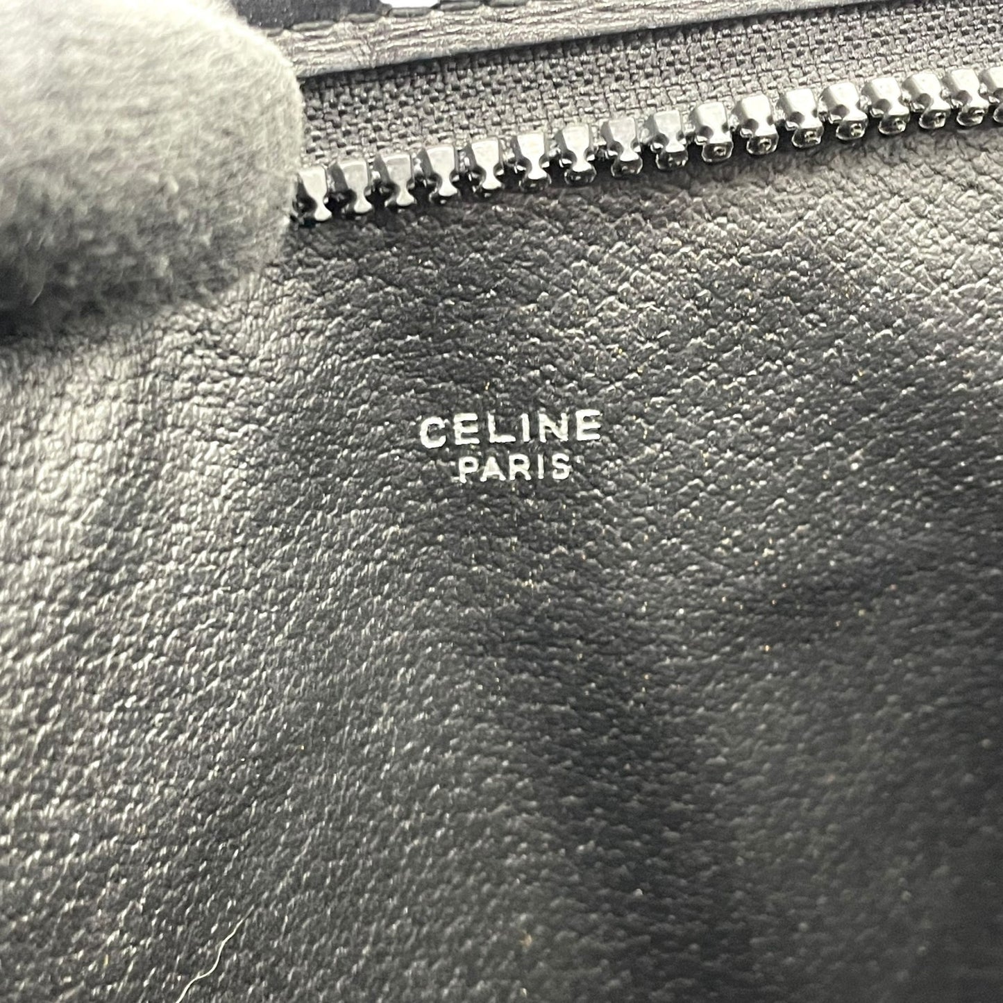 CELINE ヴィンテージ レザークラッチバッグ シルバーサークル金具 ブラック 黒 フラップ クラッチ セリーヌ レディース c6